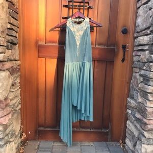 Dusty Emerald Green Halter Leotard -Chiffon Skirt